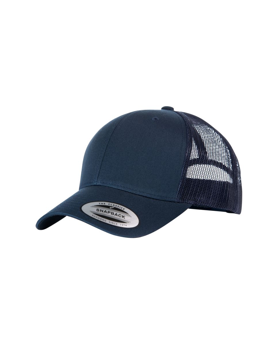 Yupoong Flexfit Retro Snapback Trucker Cap - Navy/Navy