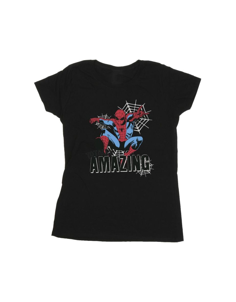Marvel Womens/Ladies Spider-Man Amazing Cotton T-Shirt - Black - 1