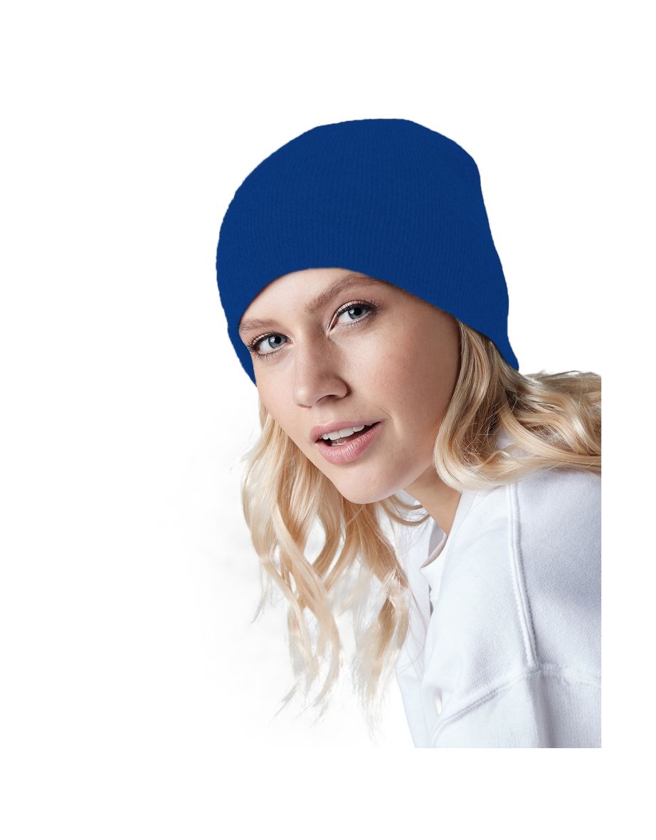 Beechfield Plain Basic Knitted Winter Beanie Hat - Bright Royal - 1