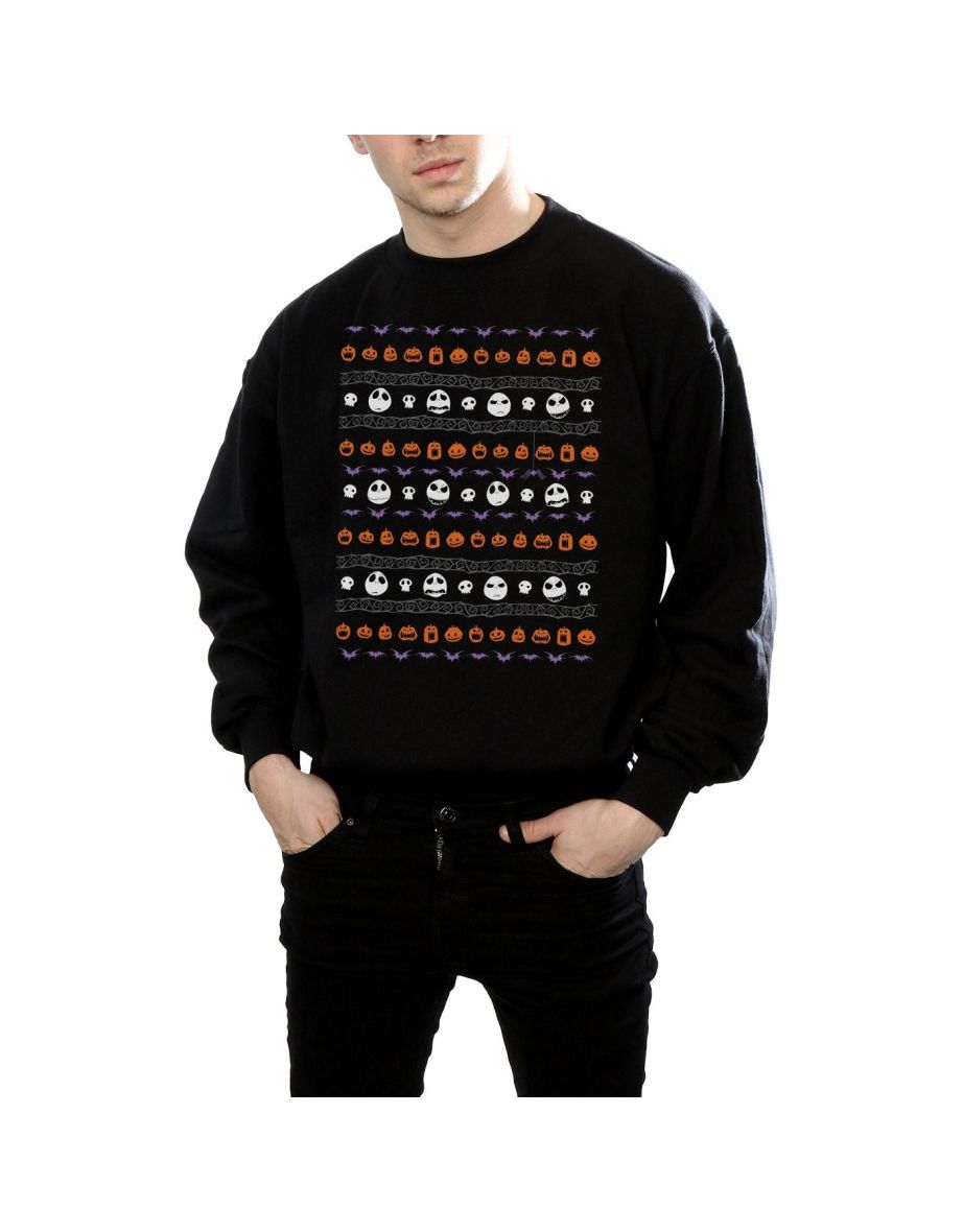 Disney Mens Nightmare Before Christmas Halloween Icons Sweatshirt - Black - 3