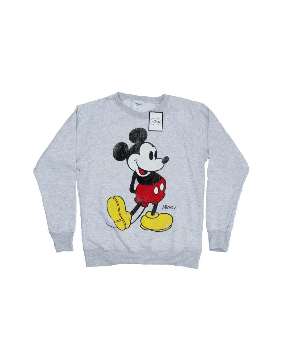 Disney Womens/Ladies Mickey Mouse Classic Kick Sweatshirt - Heather Grey - 3