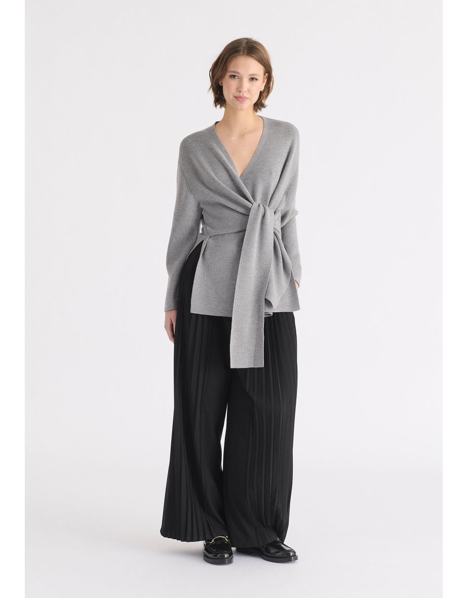 Wrap Side Tie Knit Jumper