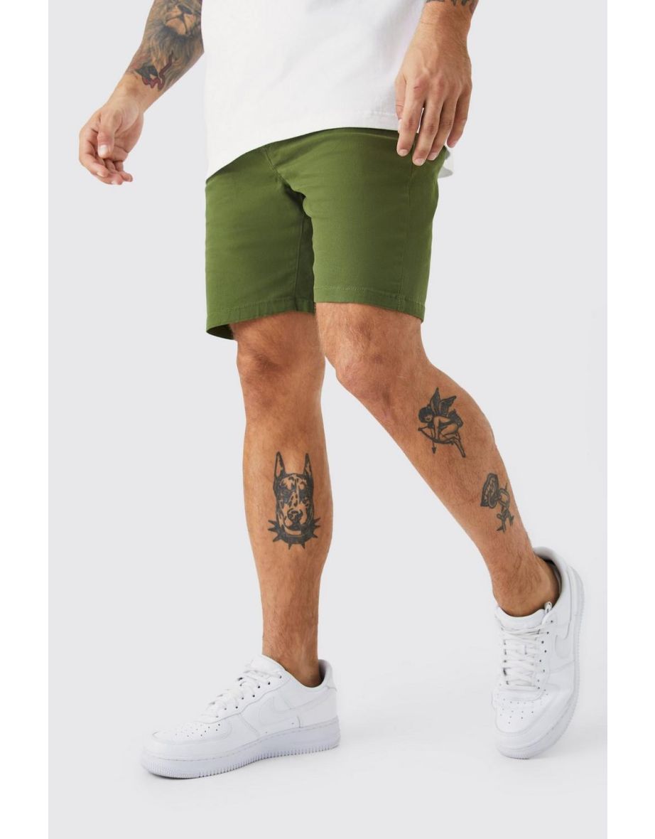 AE Stretch Khaki Skinny Bermuda Short