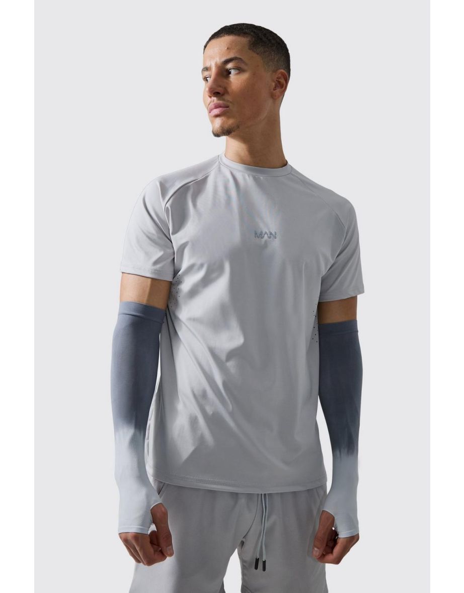 Man Active Seamless Ombre Arm Sleeves - grey - 1