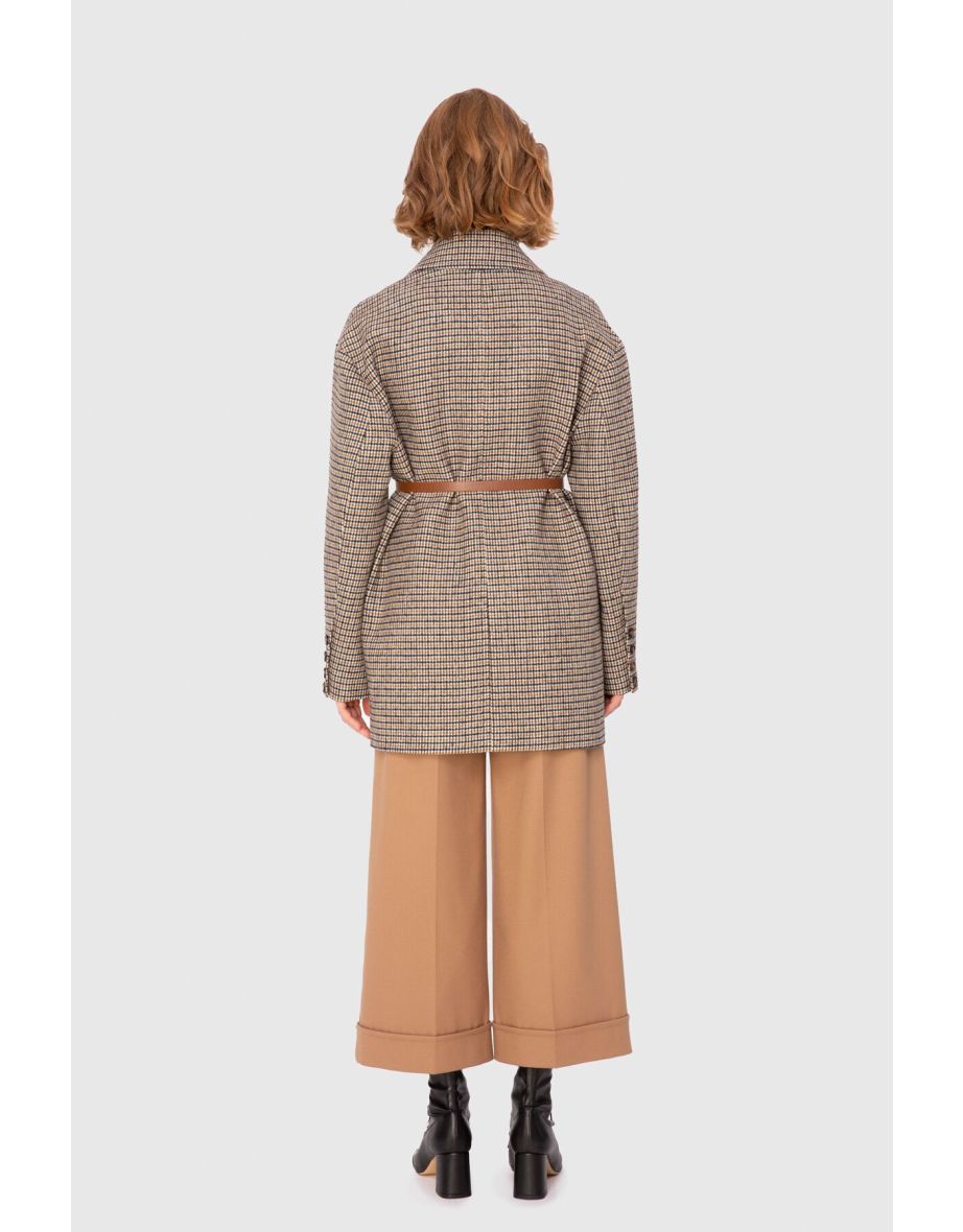 Oversized Cache Jacket With Leather Belt - 2