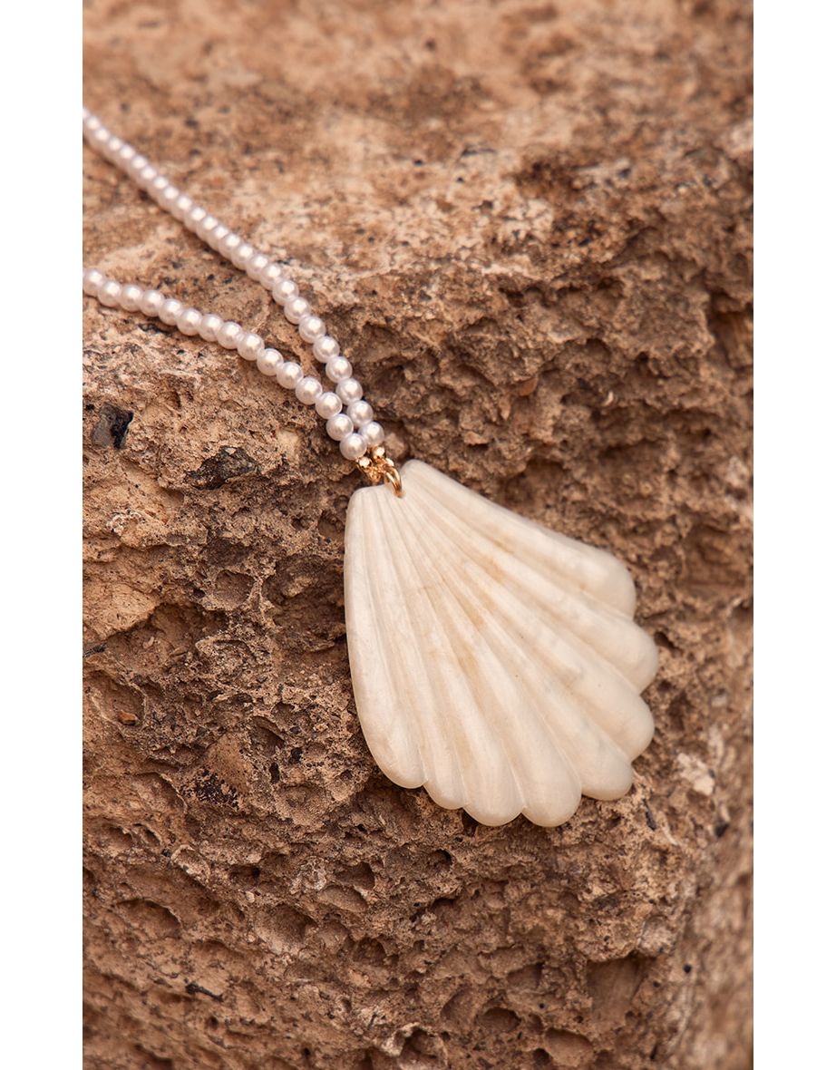 Pearl Statement Shell Necklace - 3