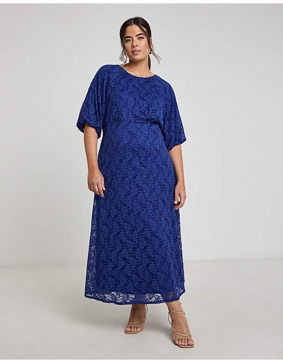 Joanna Hope Lace Dress With Puff Sleeves