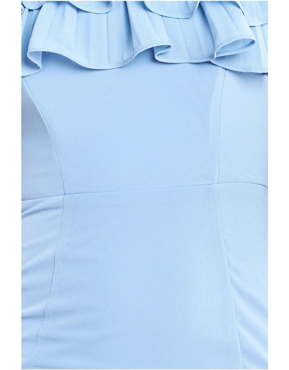 Goddiva Frilled Off The Shoulder Pleated Chiffon Maxi Dress - 4