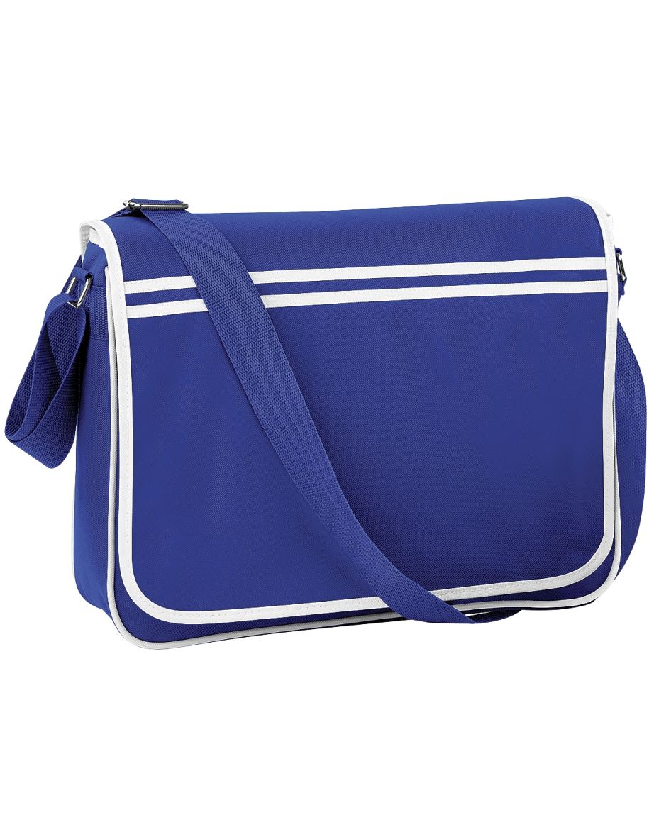 Bagbase Retro Adjustable Messenger Bag (12 Litres) - Bright Royal/White