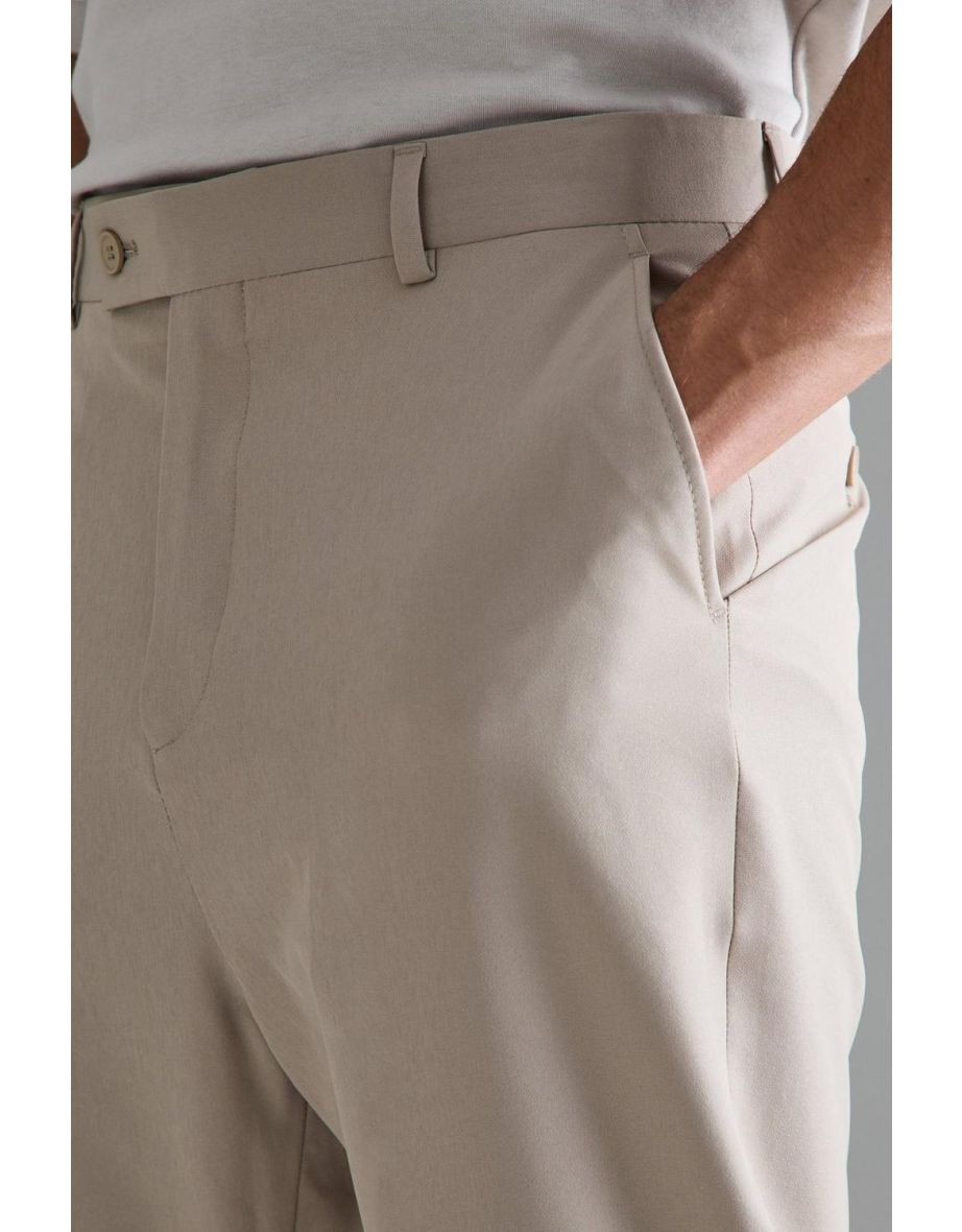 High Rise 4 Way Stretch Tapered Trousers - taupe - 2