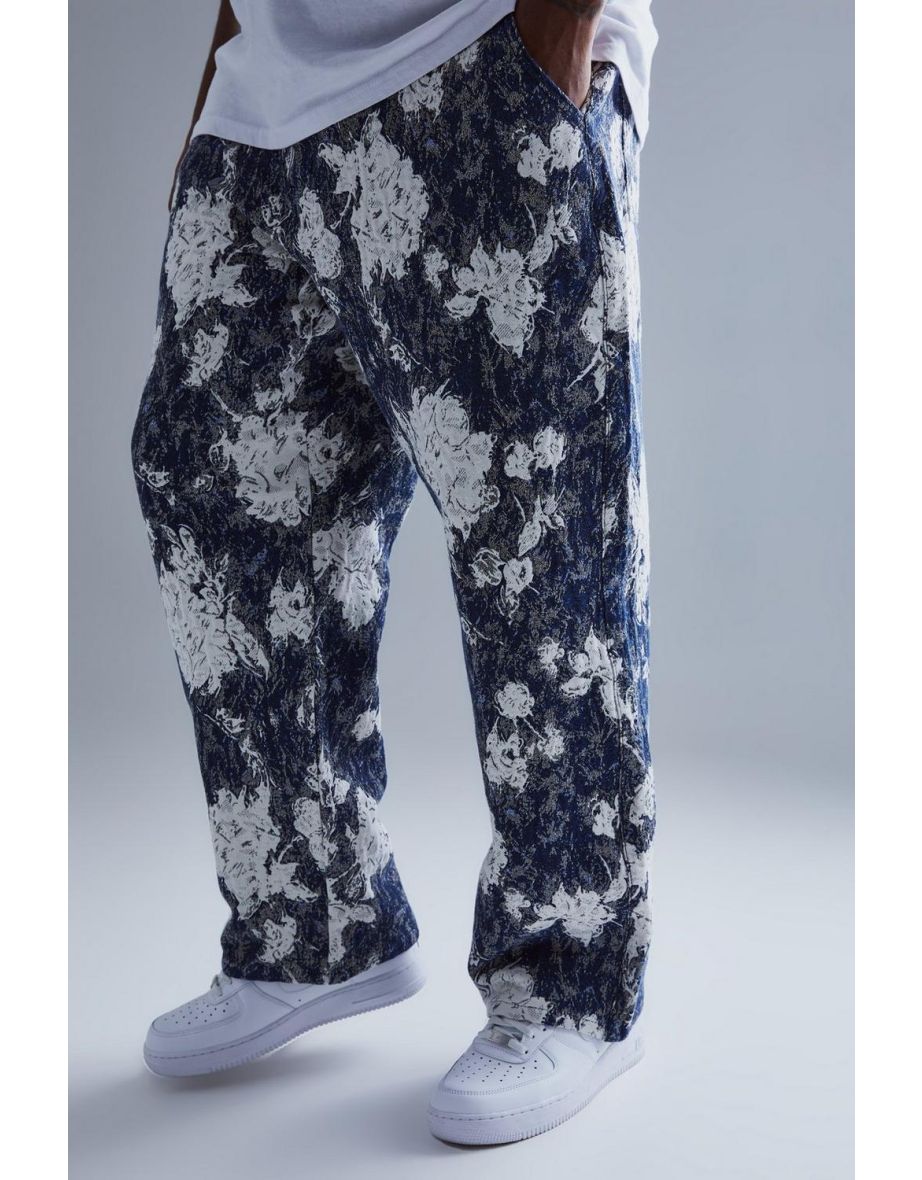 Plus Relaxed Fit Tapestry Trouser - light blue