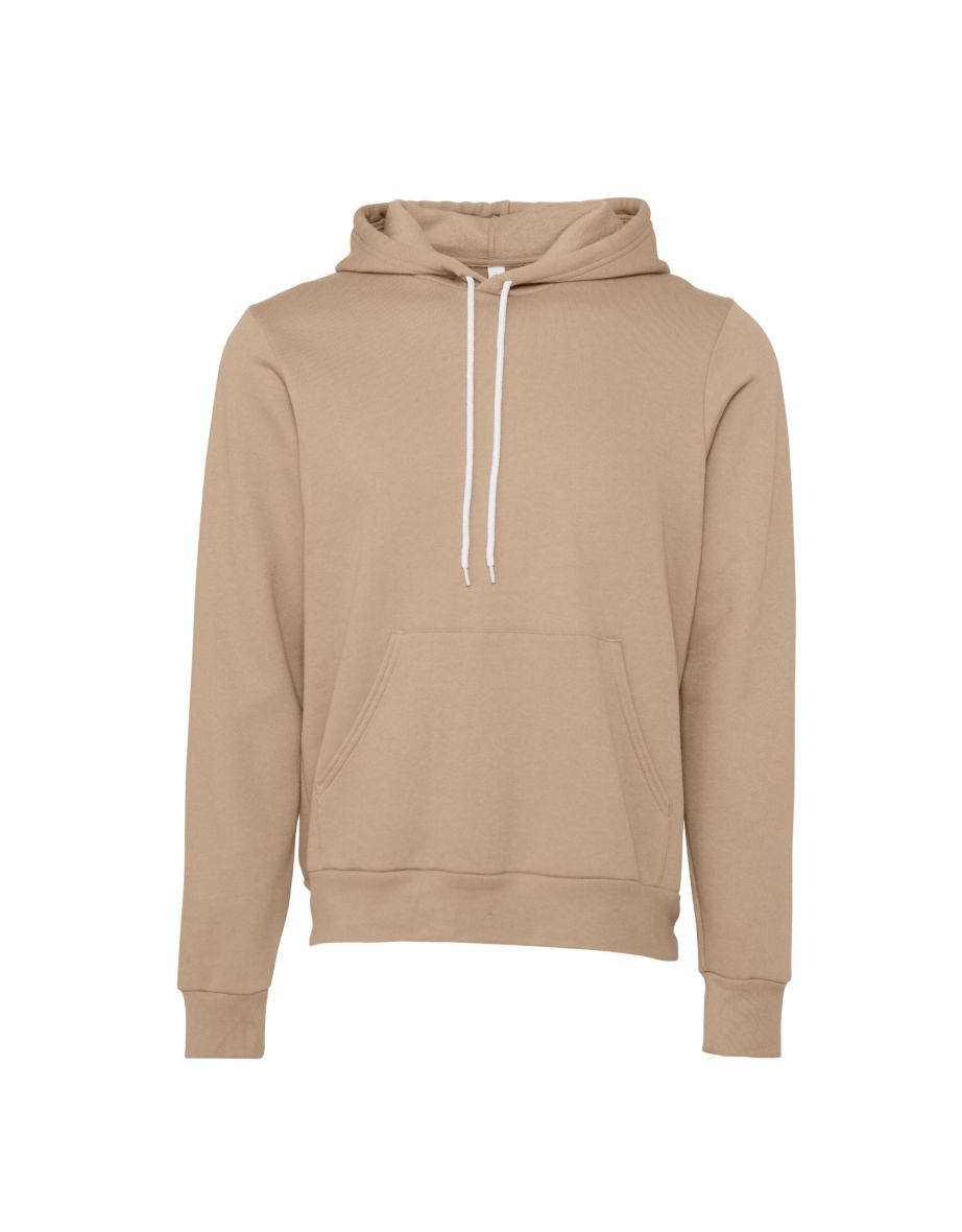 Bella + Canvas Unisex Pullover Polycotton Fleece Hooded Sweatshirt / Hoodie - Tan