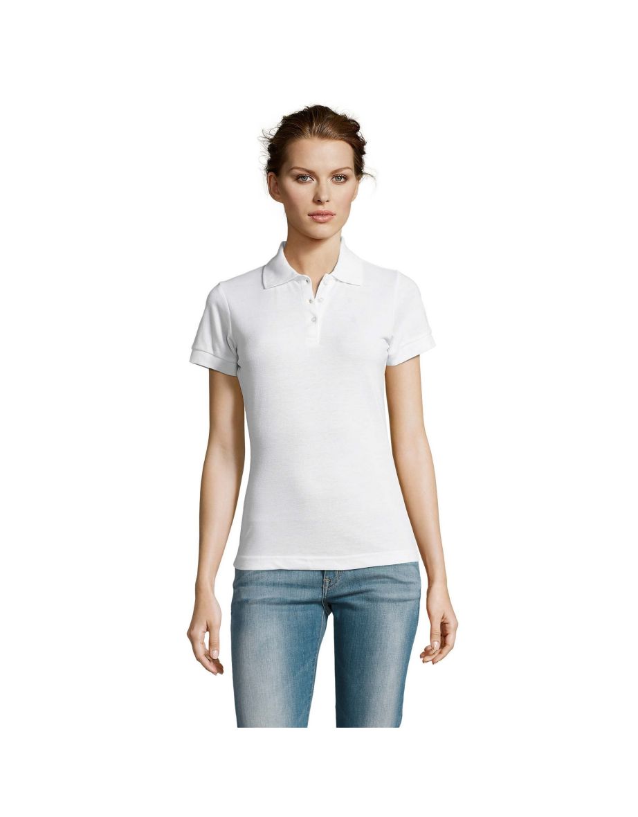 SOLs Womens/Ladies Prime Pique Polo Shirt - White - 2