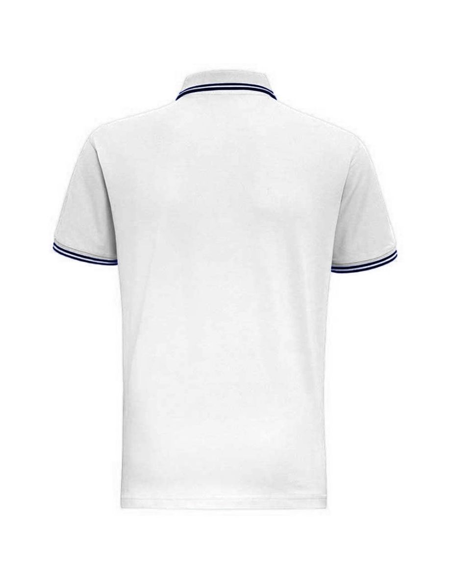 Asquith & Fox Mens Classic Fit Tipped Polo Shirt - White/Navy - 1