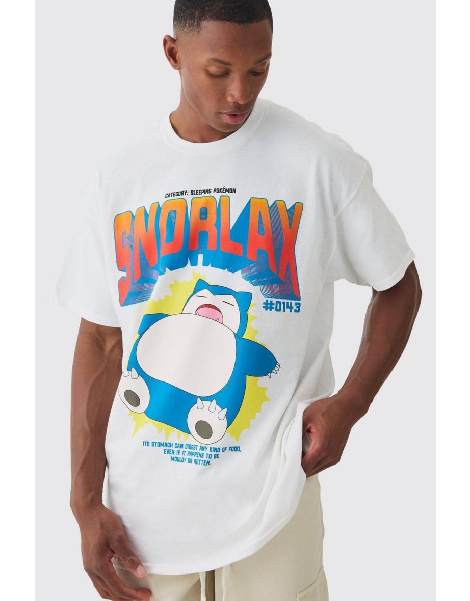 Oversized Pokemon Snorlax License T-shirt - white