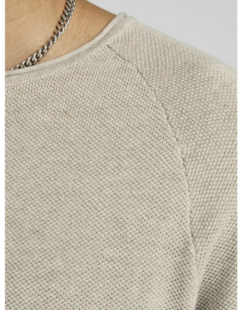 Lightweight Crew Neck Jumper/Sweater in Structured Knit - 5