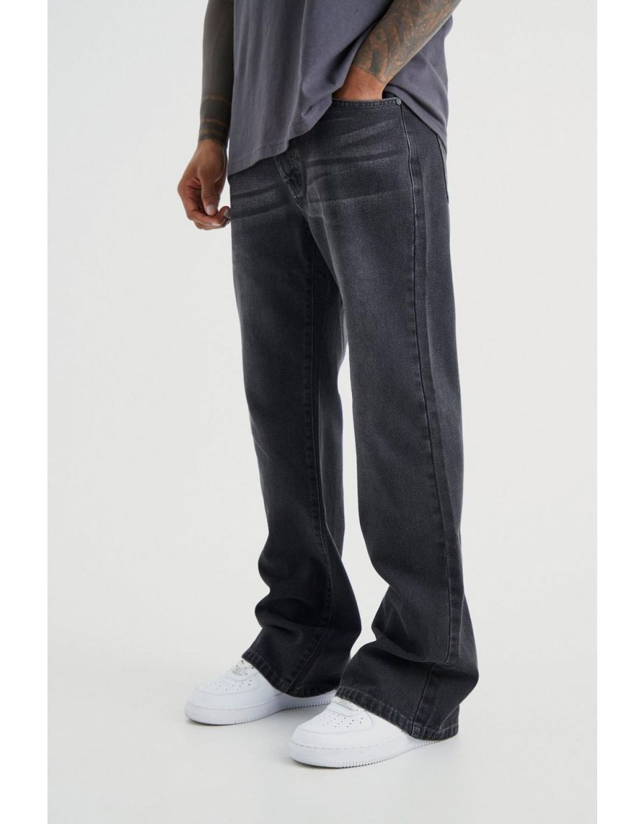 Relaxed Rigid Flare Jean - charcoal