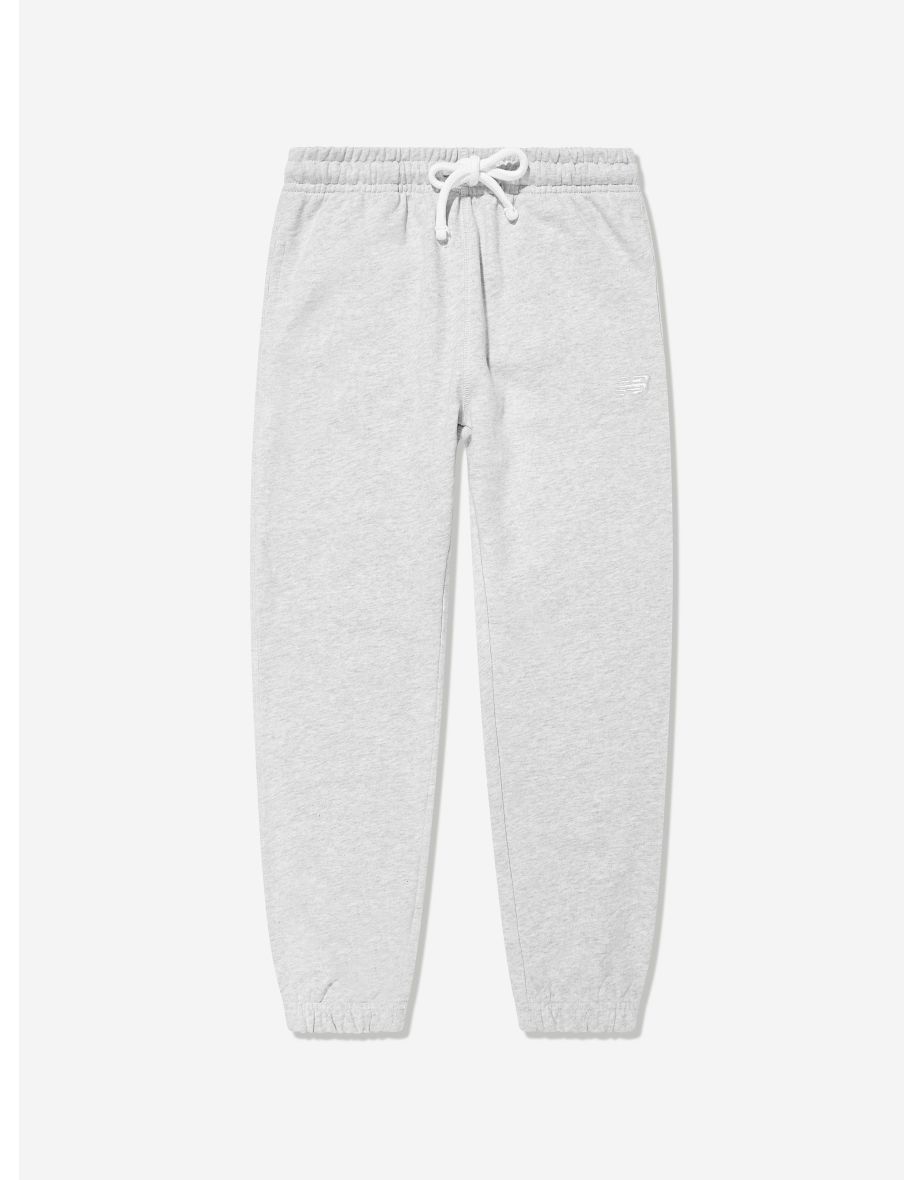 New Balance Boys French Terry Small Logo Joggers in Grey
