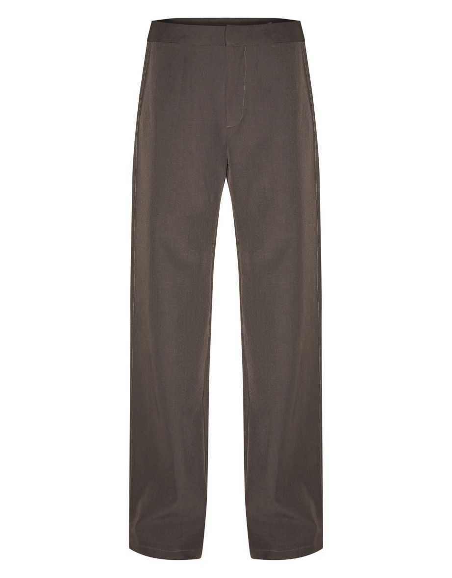 Charcoal Tailored Woven Wide Leg Trousers - 4
