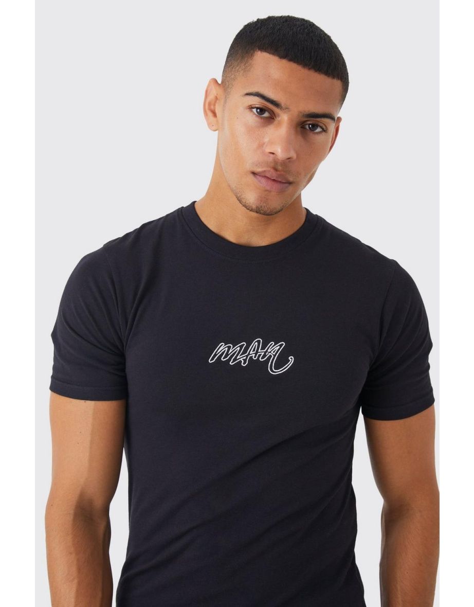Man Muscle Fit Basic T-shirt - black - 2