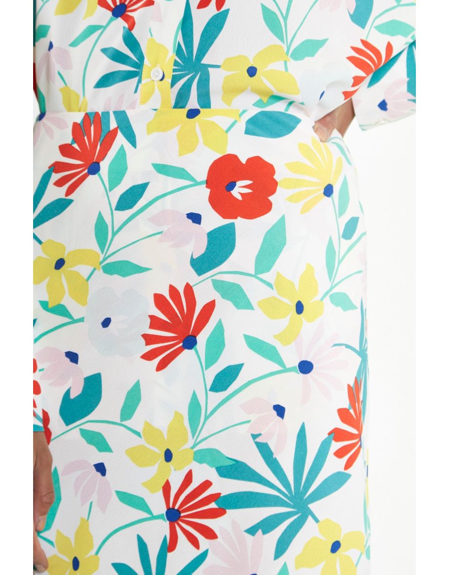 Bright Multi Flower Bias-Cut Maxi-skirt - 3