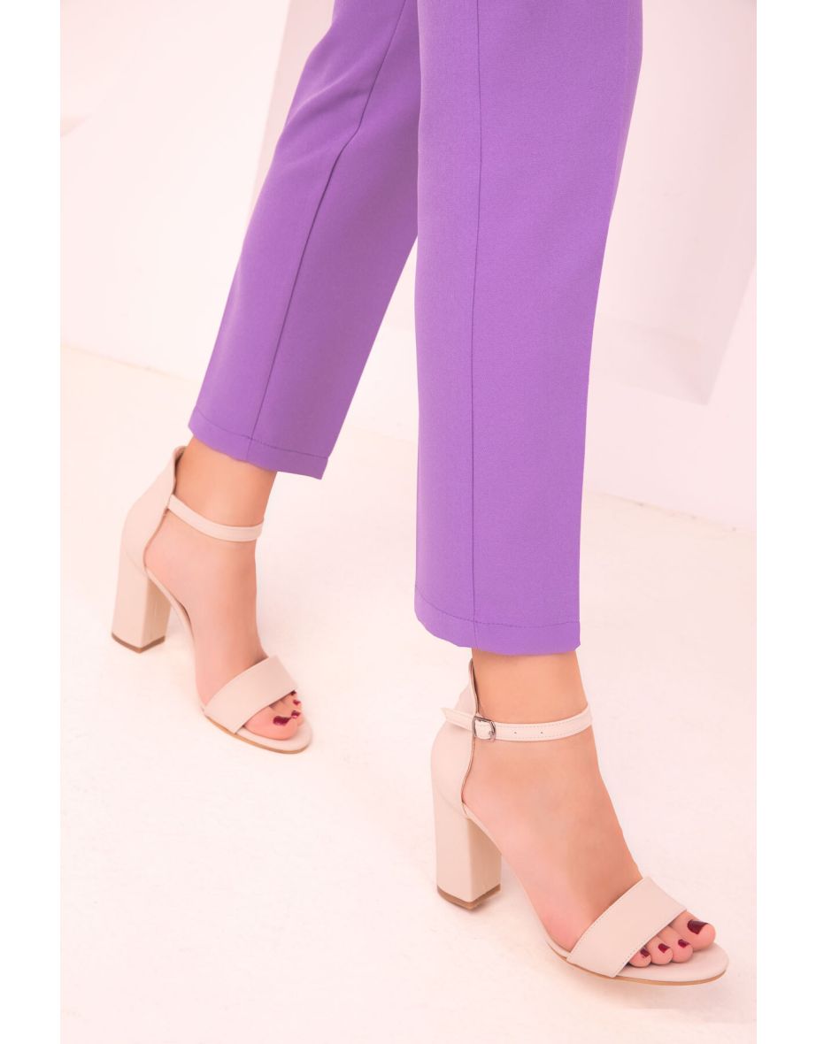 High Heels - Beige - Block - 3
