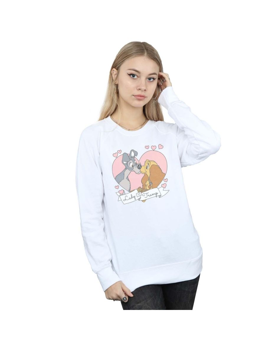 Disney Womens/Ladies Lady And The Tramp Love Sweatshirt - White