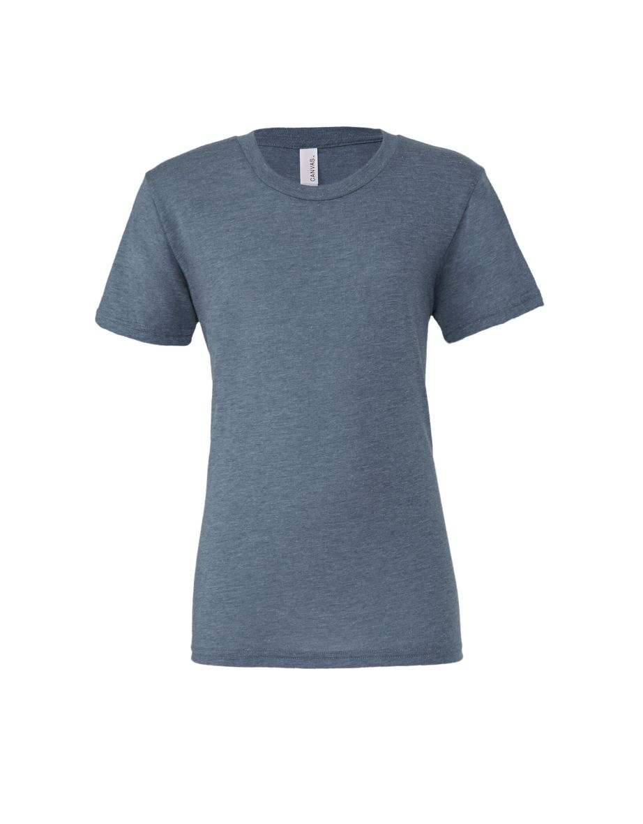 Canvas Mens Triblend Crew Neck Plain Short Sleeve T-Shirt - Denim Triblend