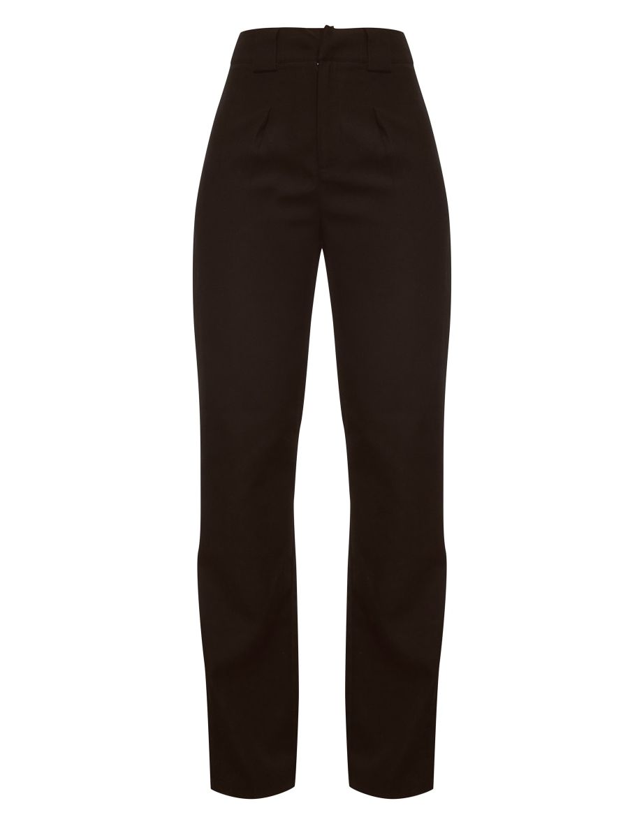 Premium Black Twill Blend Pleat Detail Trousers - 4
