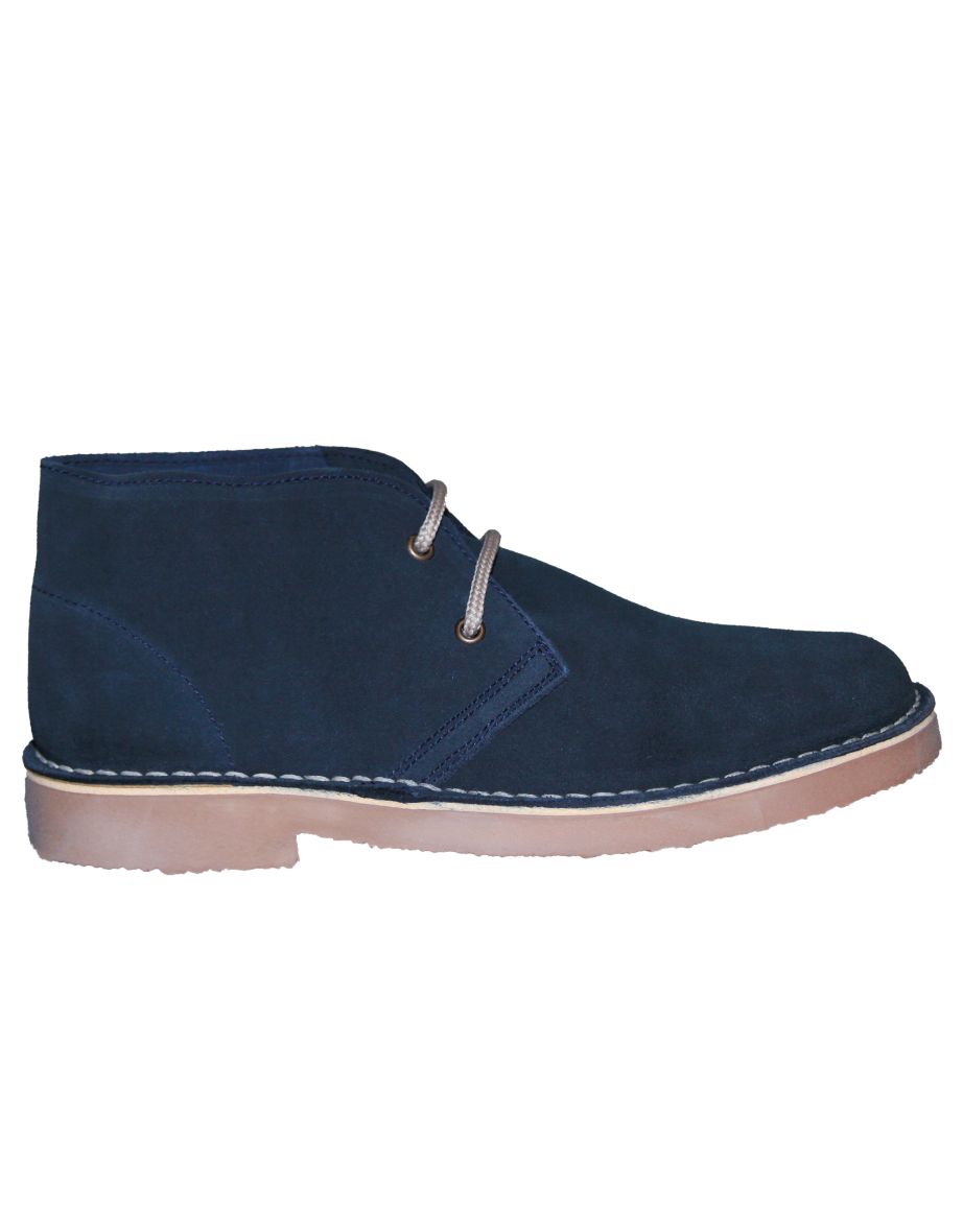 Roamers Womens/Ladies Real Suede Round Toe Unlined Desert Boots - Navy - 3