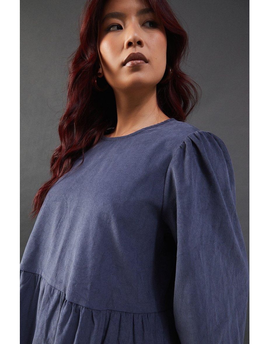 Cord Tie Back Smock Maxi Dress - 3
