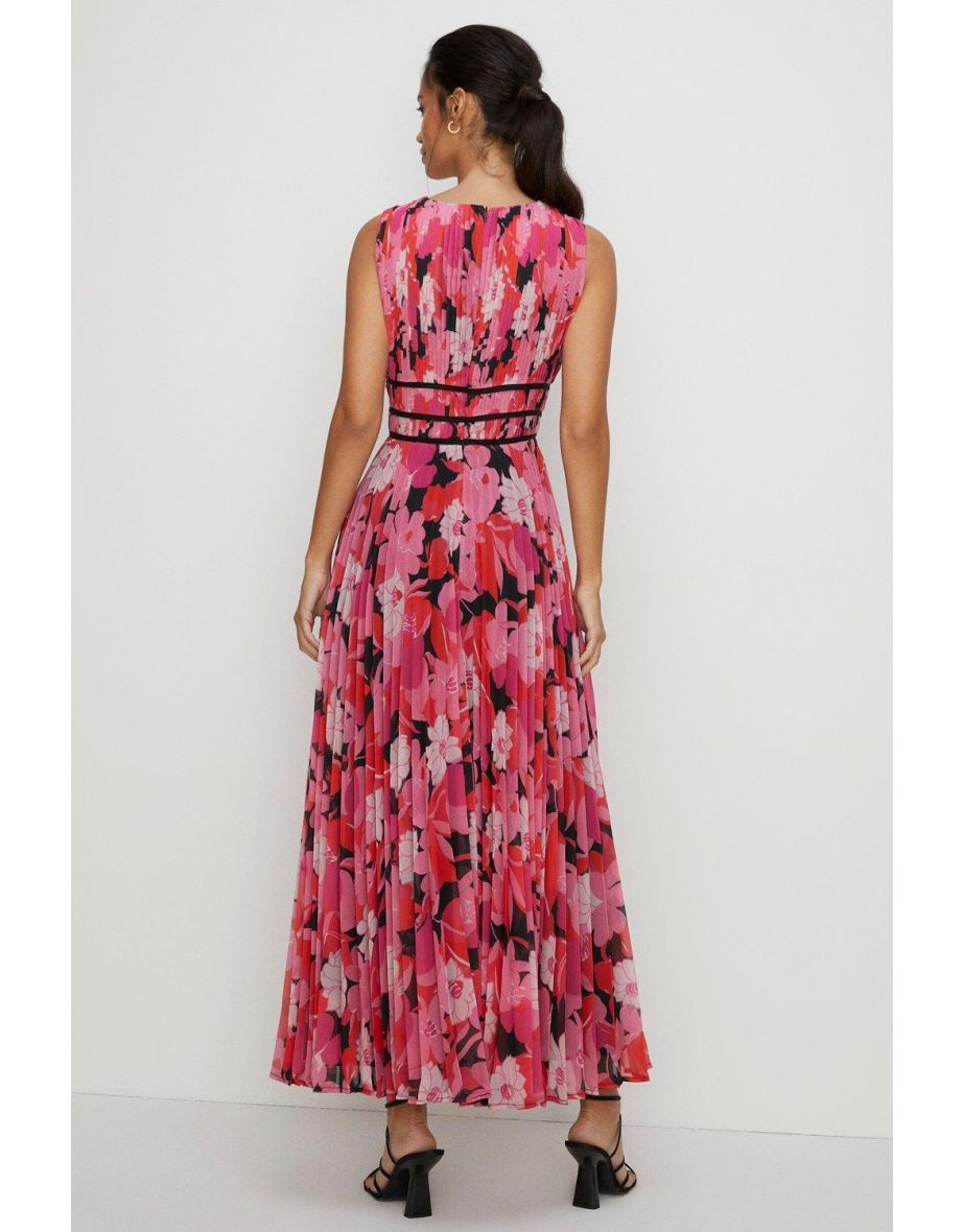 Colour Pop Floral Pleated Midi Dress - 2