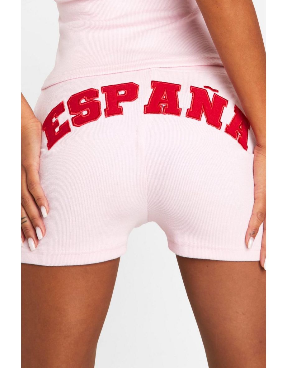 Espana Bandeau Top And Booty Short Set - light pink - 3