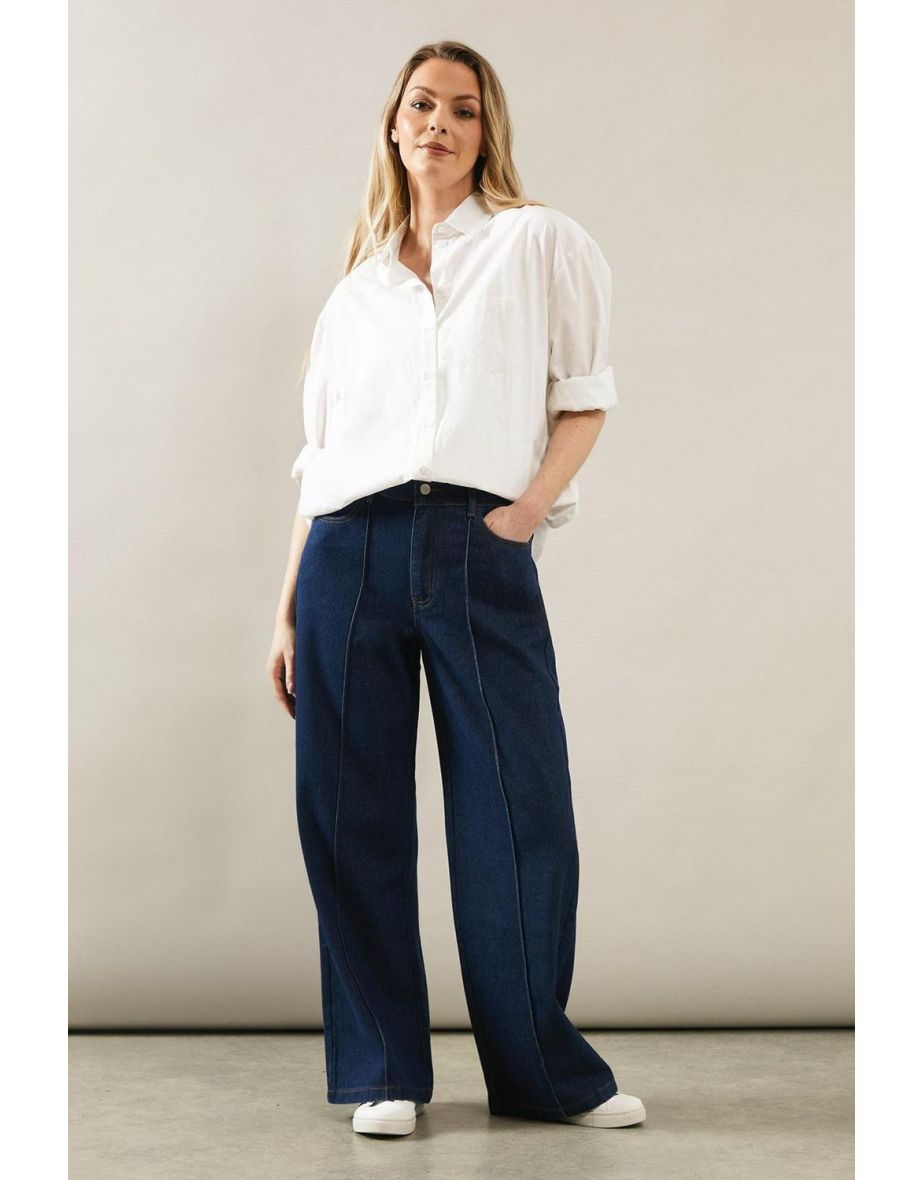 Seam Detail Wide Leg Jean