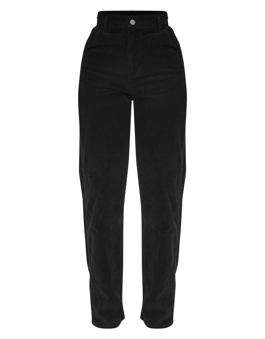 Petite Black Cord Straight Leg Jeans - 4