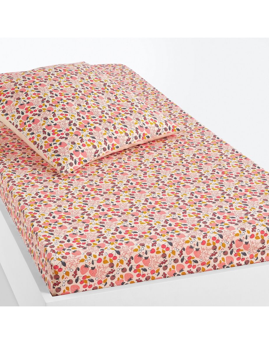 FRAISE Fruit-Print Child's Cotton Fitted Sheet