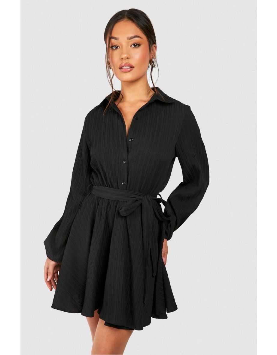 Black skater shirt dress on sale