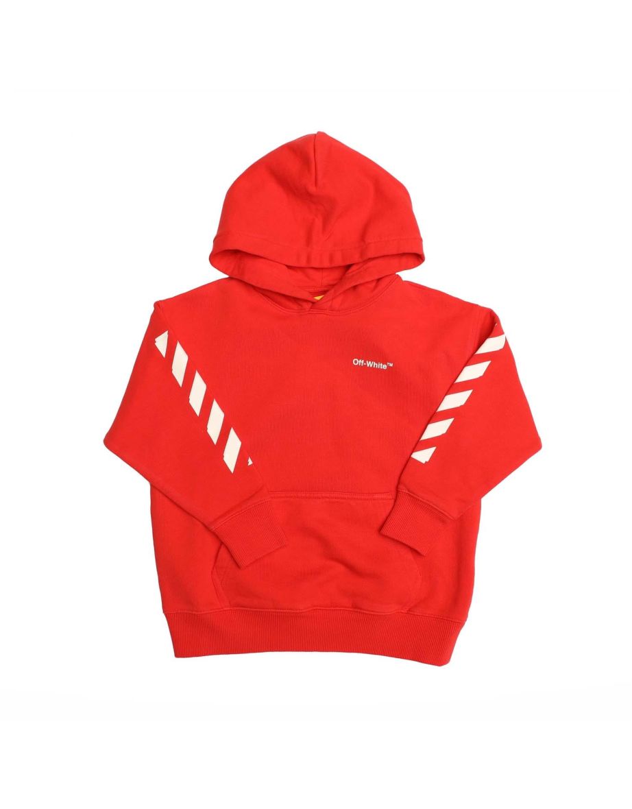 Boy's Off White Juniors Rubber Arrow Hoodie in Red