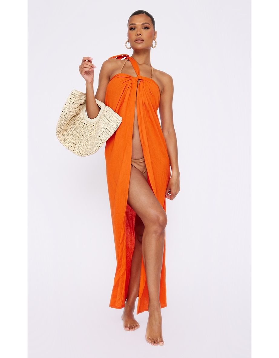 Orange on sale floaty dress