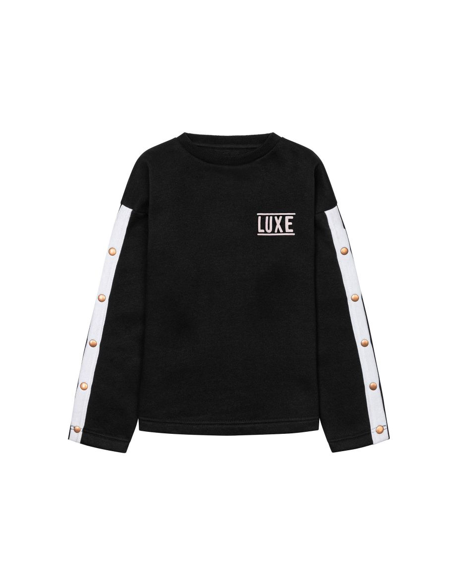 Girls Mock Popper Fleece Top