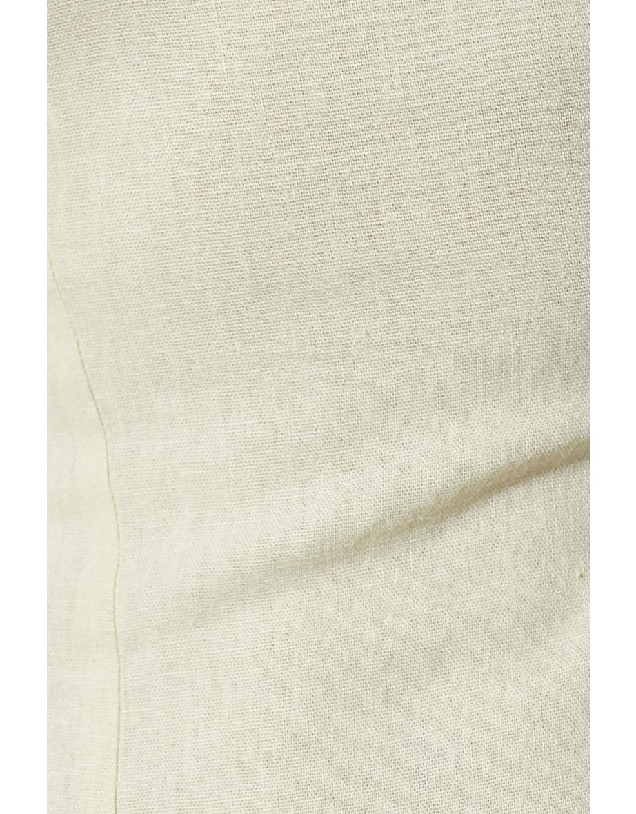 Beige Halter Neck Column Mini Dress - 5