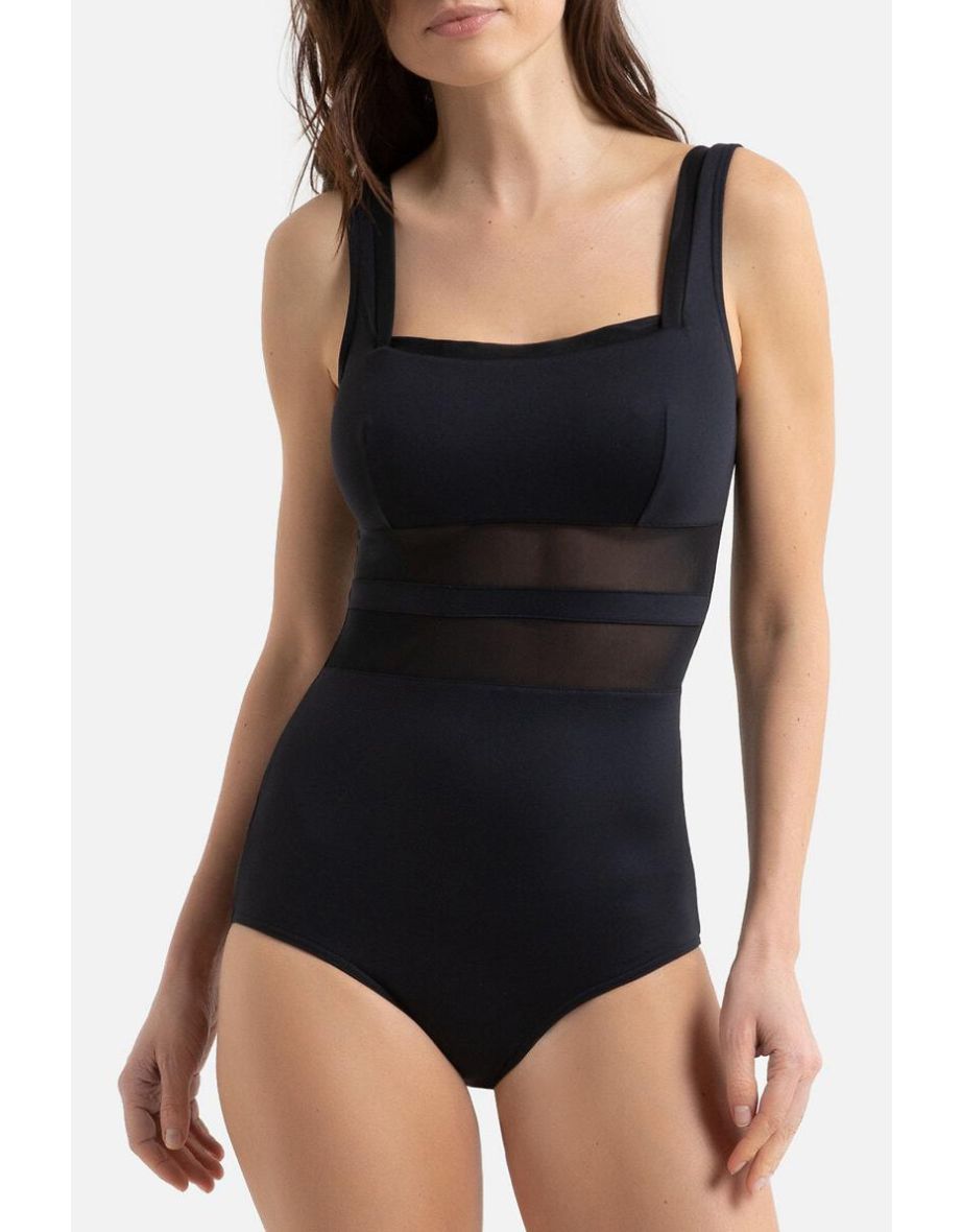 Black Tummy-Toning Swimsuit
