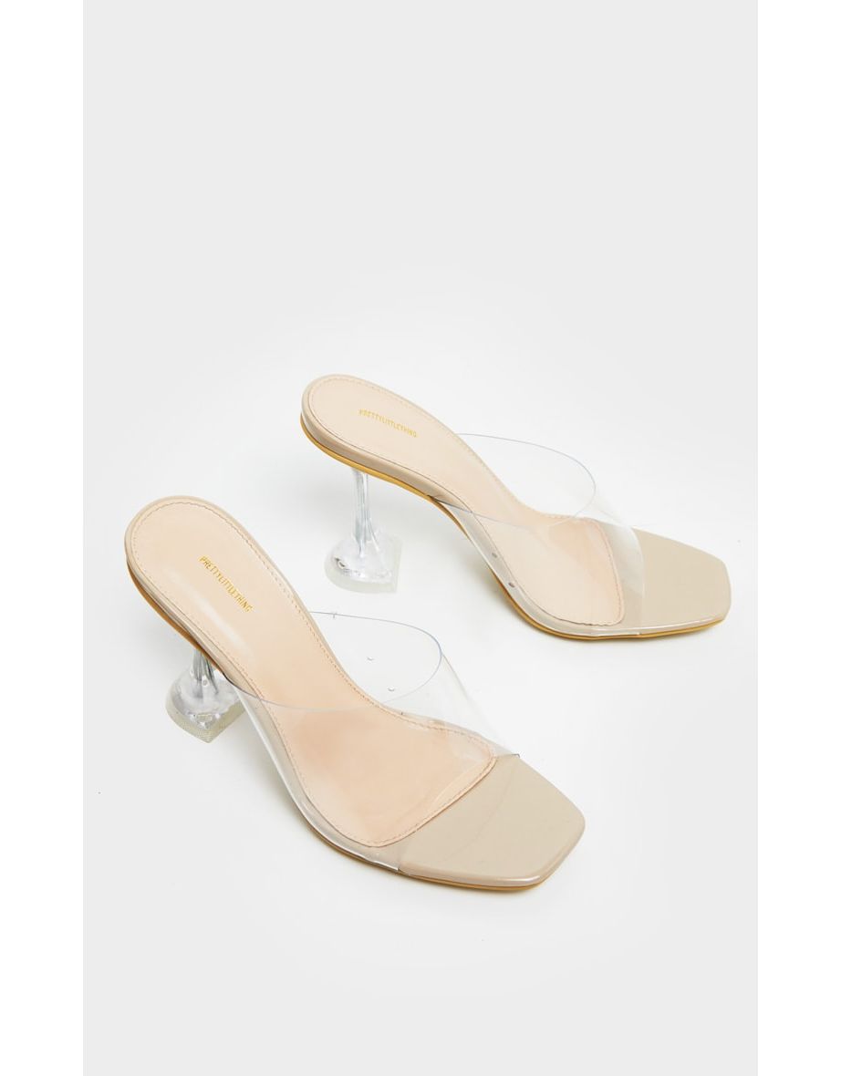 Nude Clear Cake Stand Heel Mule - 3