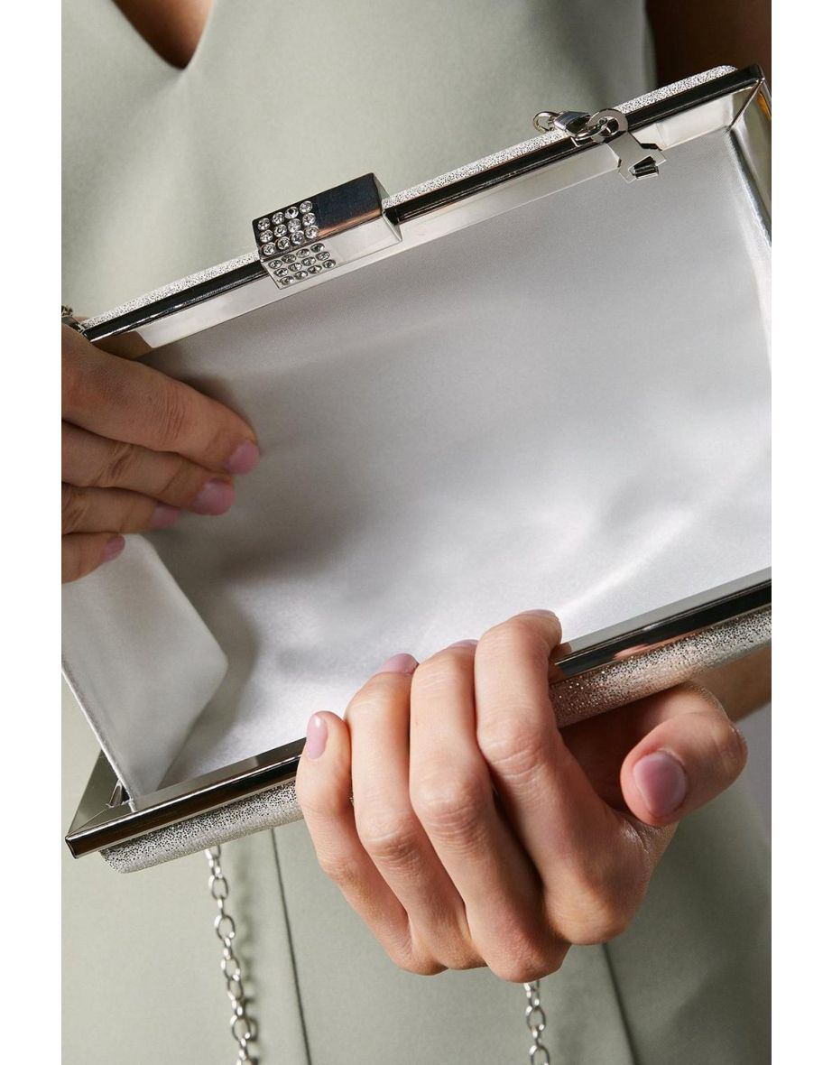 Toulouse Glitter Hard Clutch Bag - 2