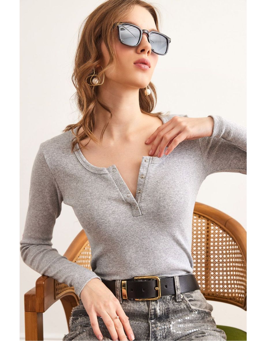 Blouse - Beige - Fitted
