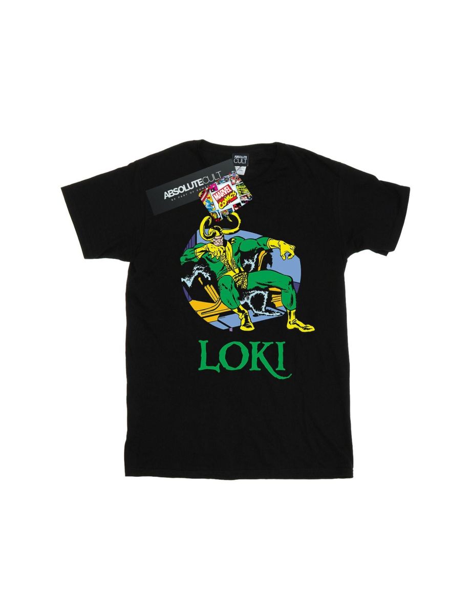 Marvel Boys Loki Throne T-Shirt - Black