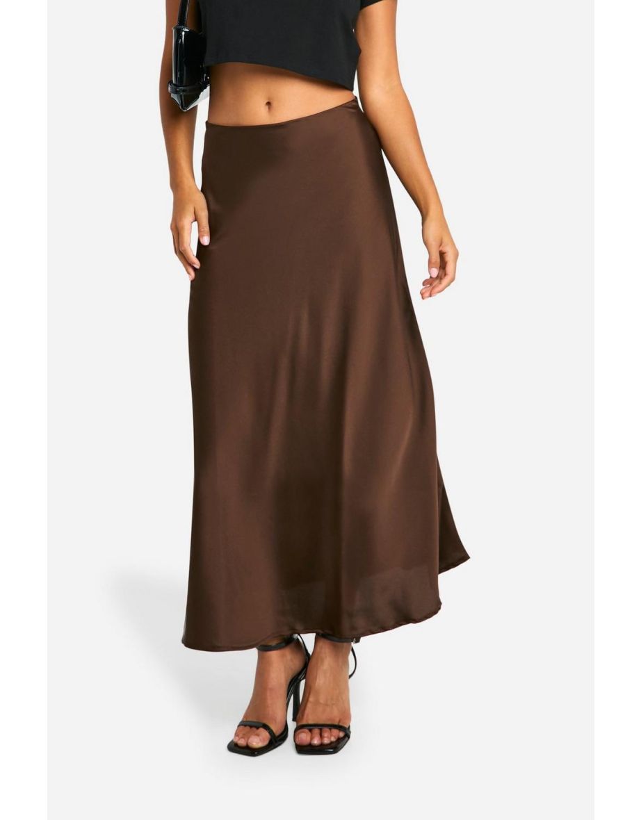 Petite Satin Slip Maxi Skirt - 3
