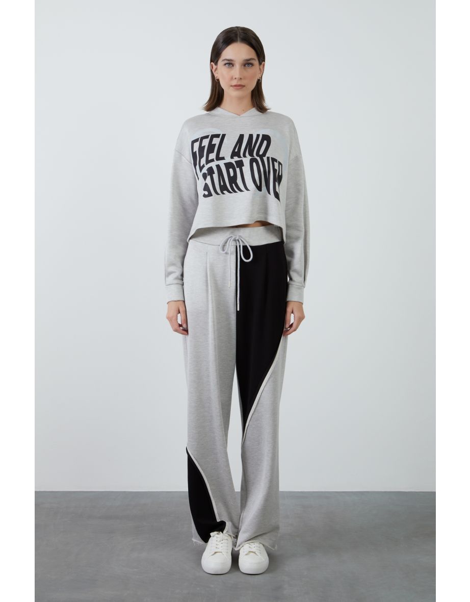 Grey Pants with Garnet Detail - 4
