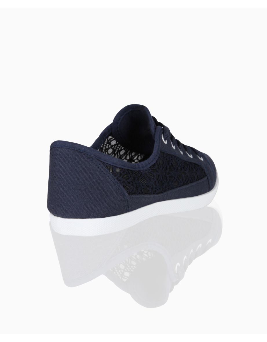 Crochet & Mesh Plimsoll Trainers - 3