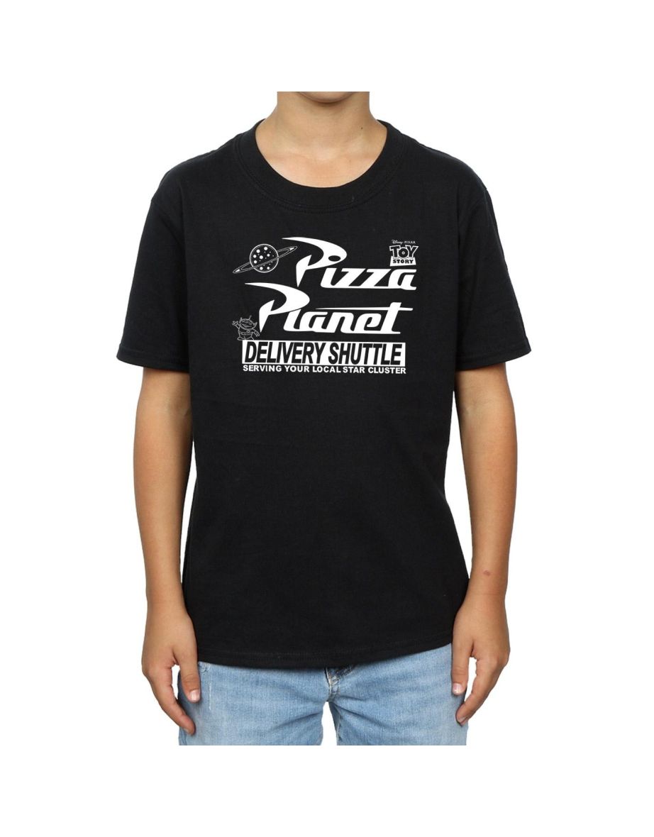 Disney Boys Toy Story Pizza Planet Logo T-Shirt - Black - 3